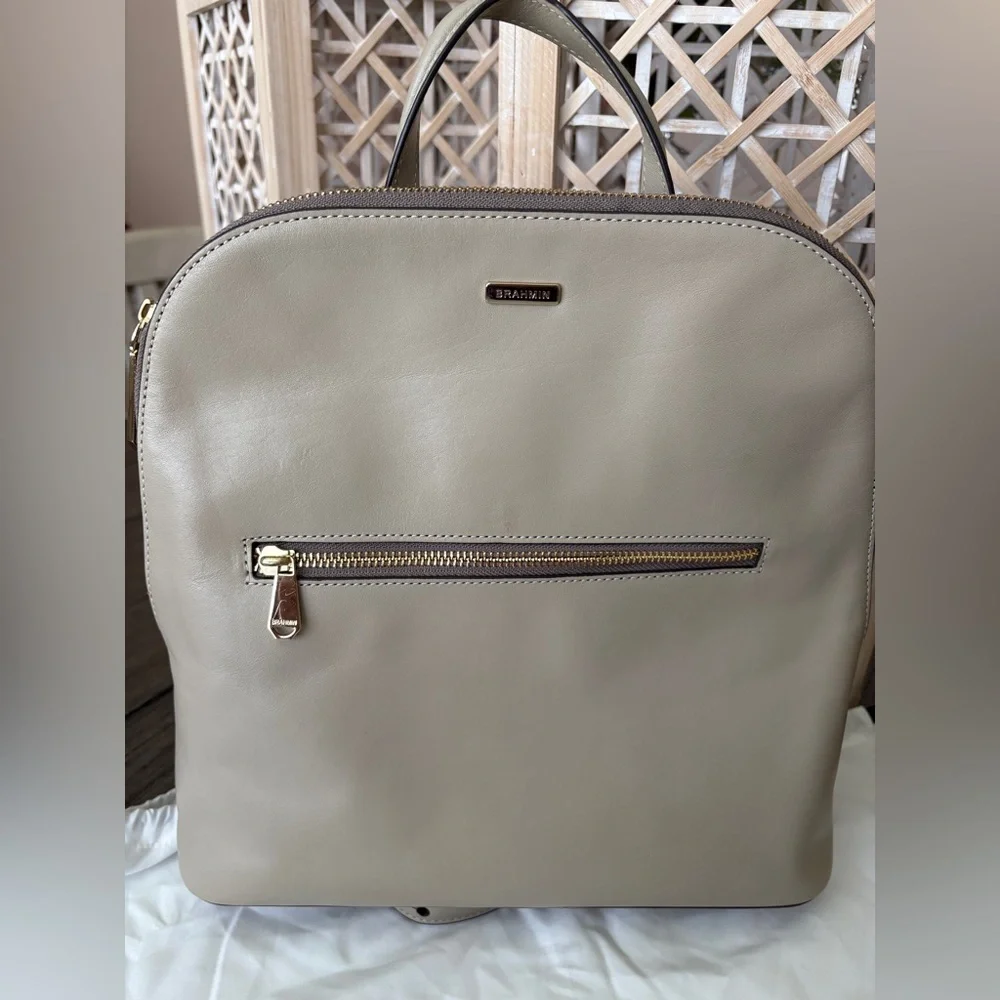 Brahmin Tan Leather Backpack - Picture 4 of 9